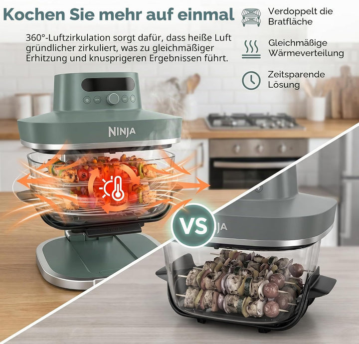 HAIWILL 2 Stück Ersatz Grillrost Edelstahl für Ninja CRISPi PRO XL AS090EU und FN101EU Airfryer Zube