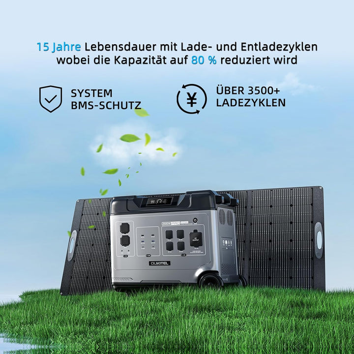 OUKITEL P5000 Pro 5120Wh Grosse Kapazität Tragbare Powerstation, 5×4000W AC-Steckdosen (8000W Spitze