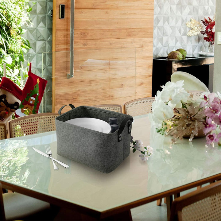 LITLANDSTAR felt storage basket, faltbar filz aufbewahrungsbox für Regal,Wäsche,Schrank,Spielzeug od