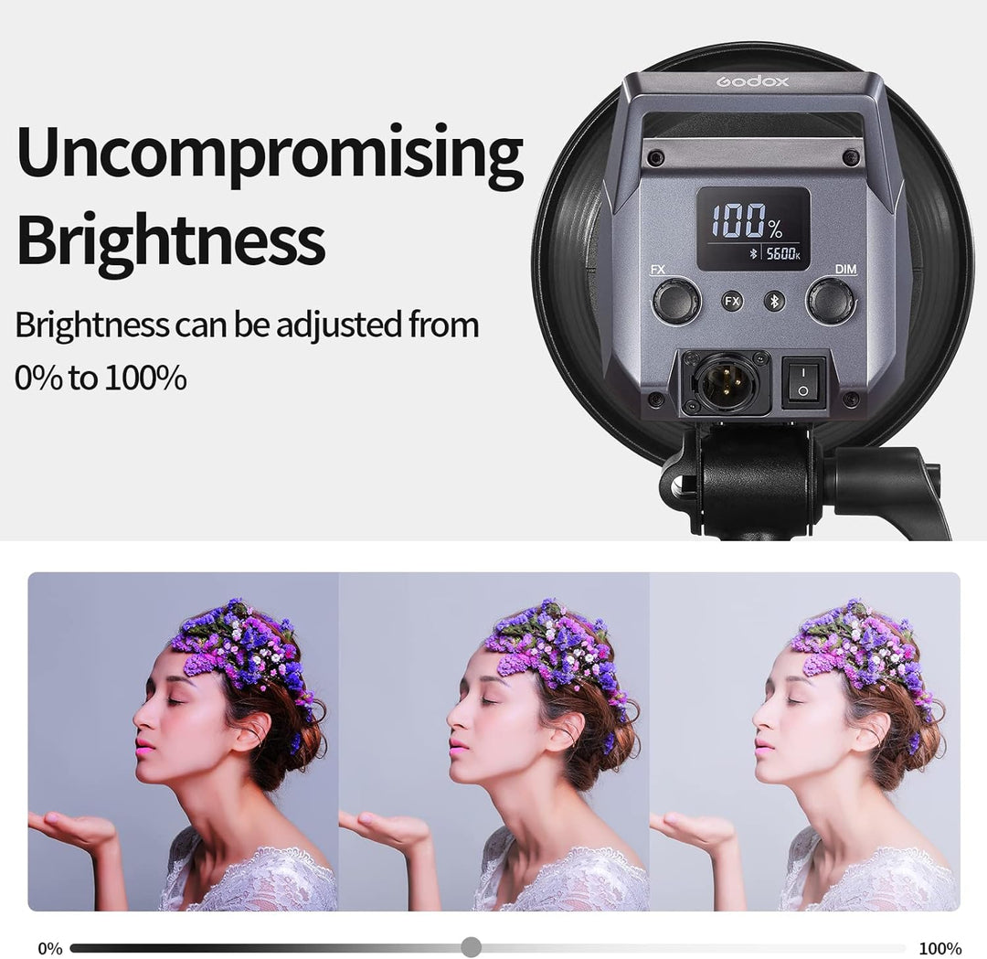 GODOX LA150D LED Videolicht, Litemons LED Continuous Light 101000Lux 1m,2800-6500K APP-Steuerung 8 F
