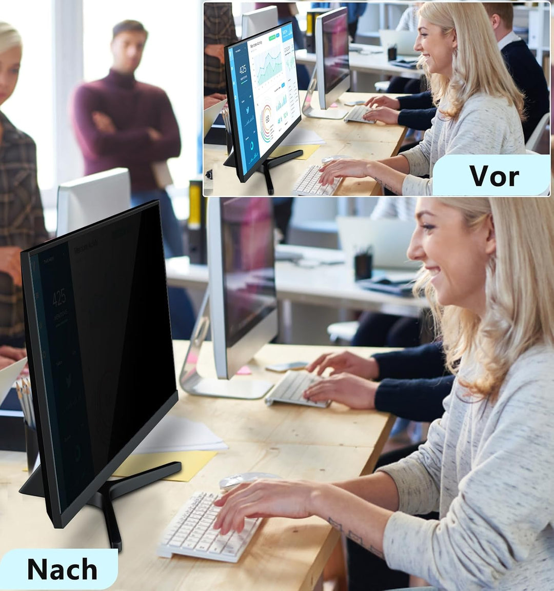 PYS Blickschutzfolie Monitor 28 zoll Sichtschutz für Monitor 16:9 | Anti-Blaulicht Blendfrei Abnehmb