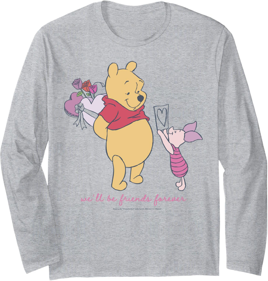 Disney Winnie The Pooh Valentinstag Friends Forever Vintage Langarmshirt