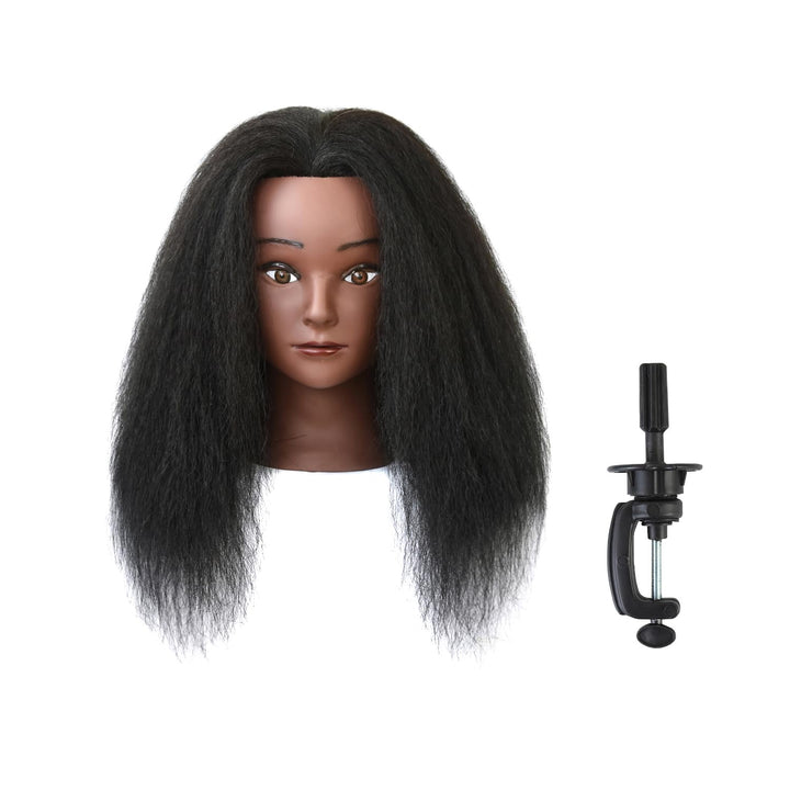Hairstyle Training Head Afro Mannequin Kopf Frisierkopf Übungskopf 100% Echthaar Trainingsköpfe für