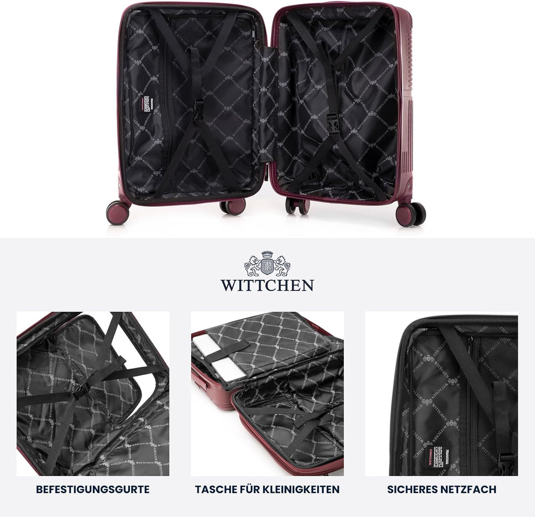 WITTCHEN AXIS | 55x37x21,5 Handgepäck Koffer Kabinentrolley | Hybrid ABS Nylon mit Laptopfach 15 Zol
