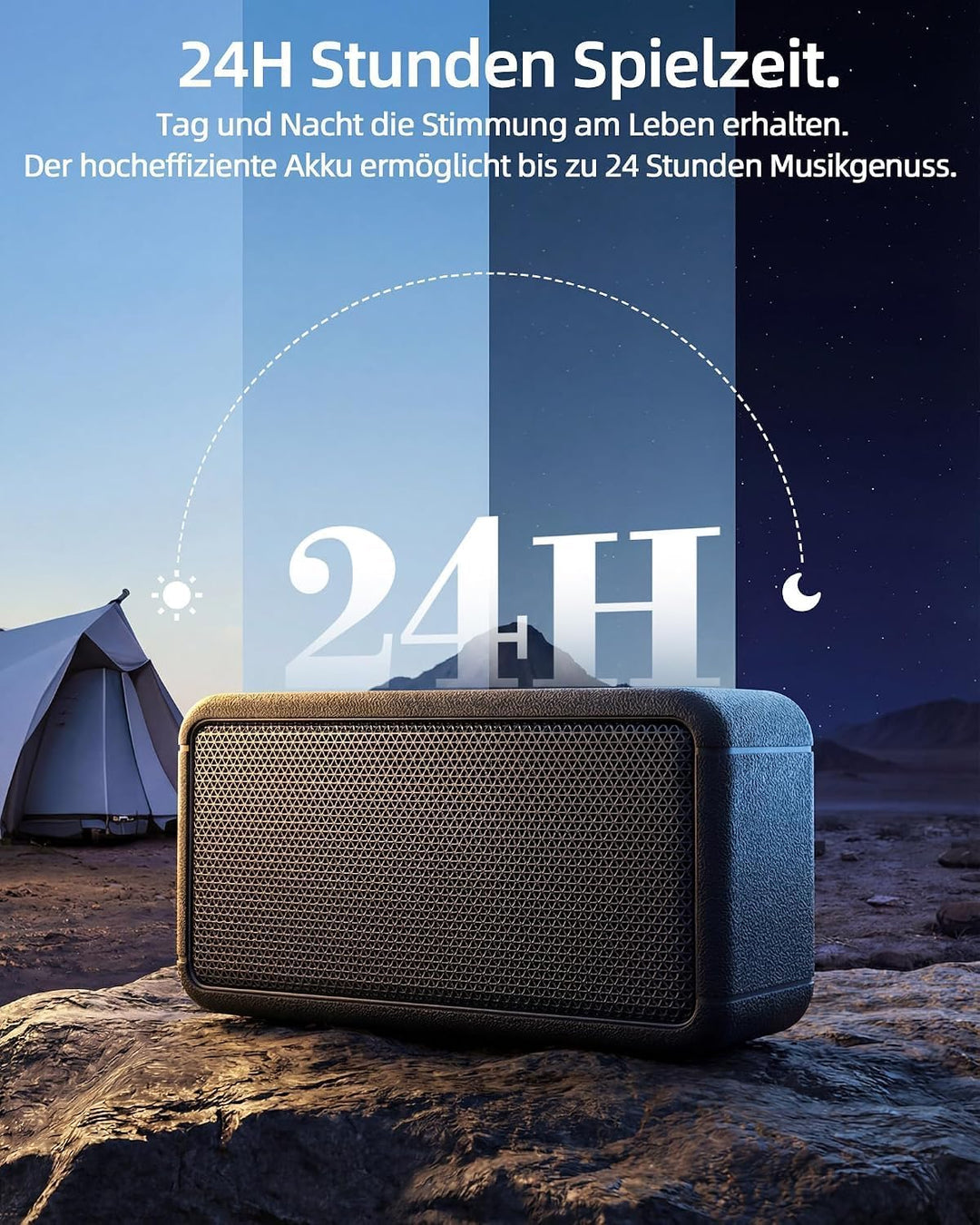 GB03 30W Tragbarer Bluetooth Lautsprecher BT 6.0, DSP Sound mit Tiefbass, IPX7 Wasserdicht, 24 Std A