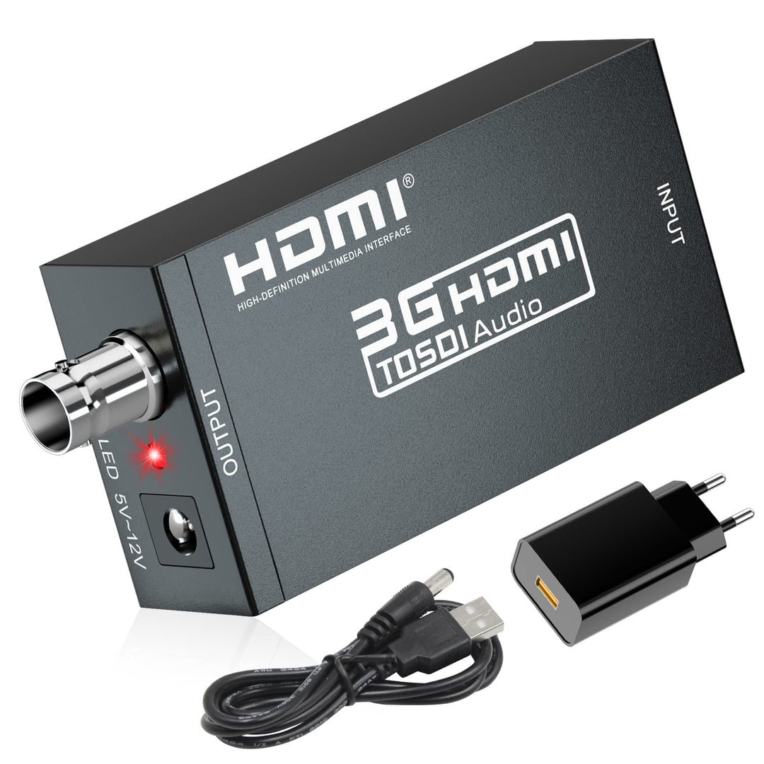 SHUITING HDMI zu SDI Konverter, HDMI zu 3G-SDI/HD-SDI, HDMI Eingang SDI Ausgang Adapter Unterstützun