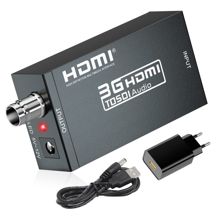 SHUITING HDMI zu SDI Konverter, HDMI zu 3G-SDI/HD-SDI, HDMI Eingang SDI Ausgang Adapter Unterstützun