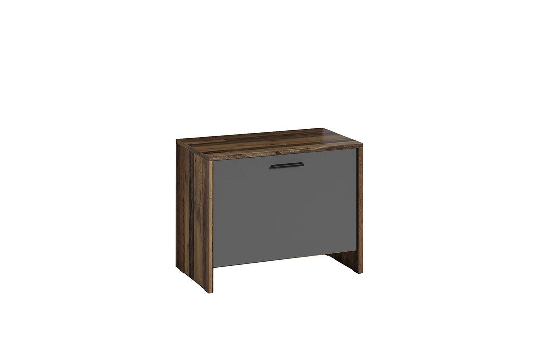 byLIVING Sitzbank Ben/Schuhschrank in Old Wood Dunkelbraun/Front anthrazit/kleine Flur-Kommode mit K