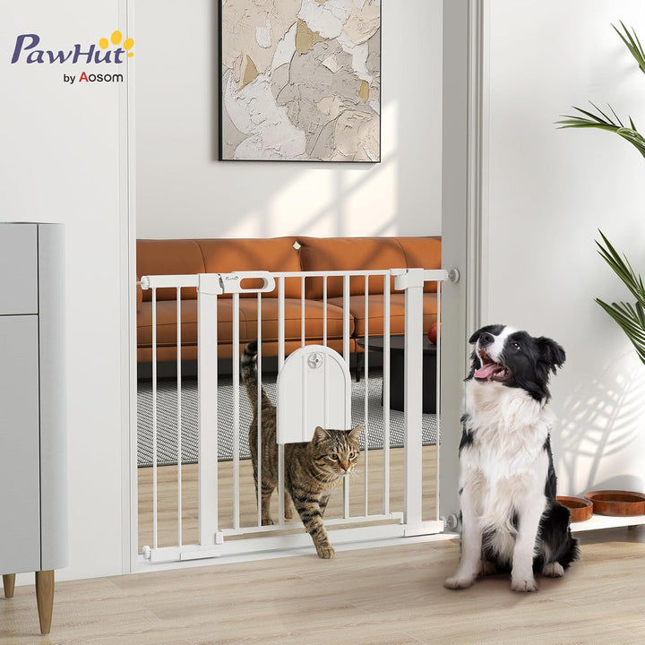 PawHut Türschutzgitter Treppenschutzgitter Hunde Absperrgitter Schutzgitter für Haustier Hundegitter