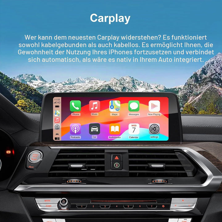 EZoneTronics Wireless CarPlay &amp; Android Auto Retrofit Kit Decoder Box für BMW mit NBT System Kabello