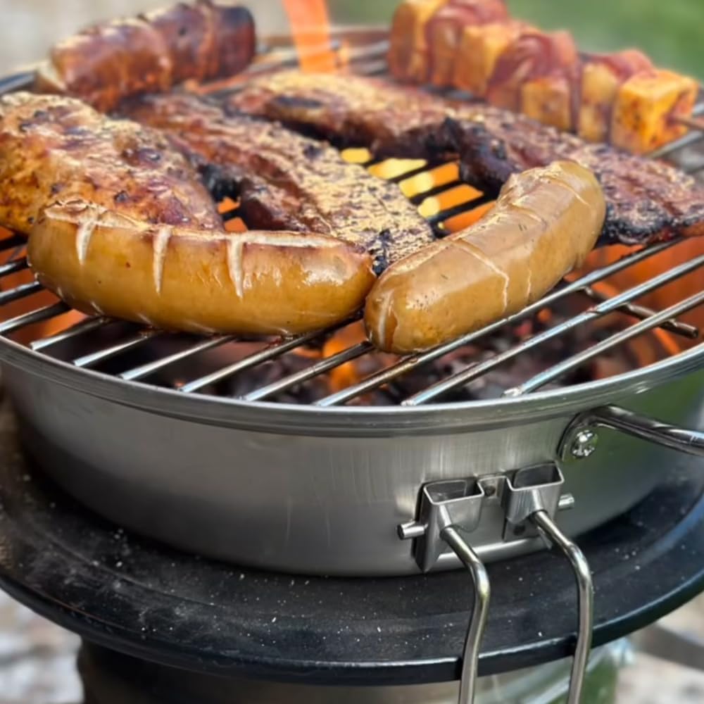 BBQ-Toro Grill Set für Raketenofen | Grillset mit Gusseisen Grillplatte, Grillrost, Tropfschale und
