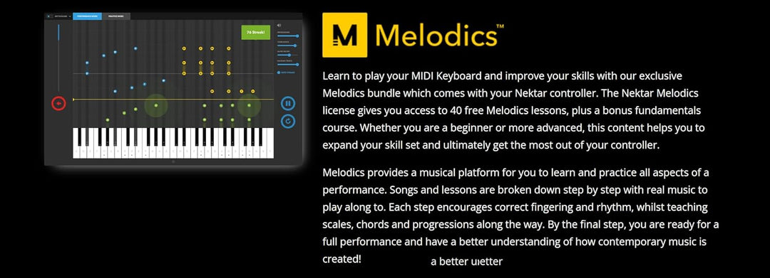Nektar GX61 Impact USB MIDI Keyboard Controller with Nektar DAW Integration, Black Single, Single