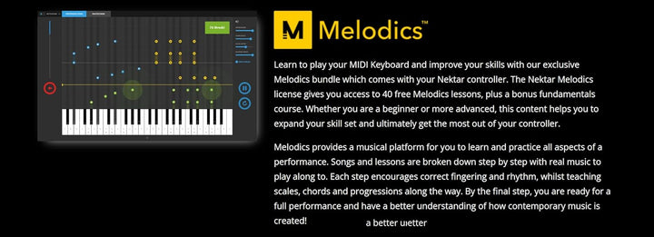 Nektar GX61 Impact USB MIDI Keyboard Controller with Nektar DAW Integration, Black Single, Single