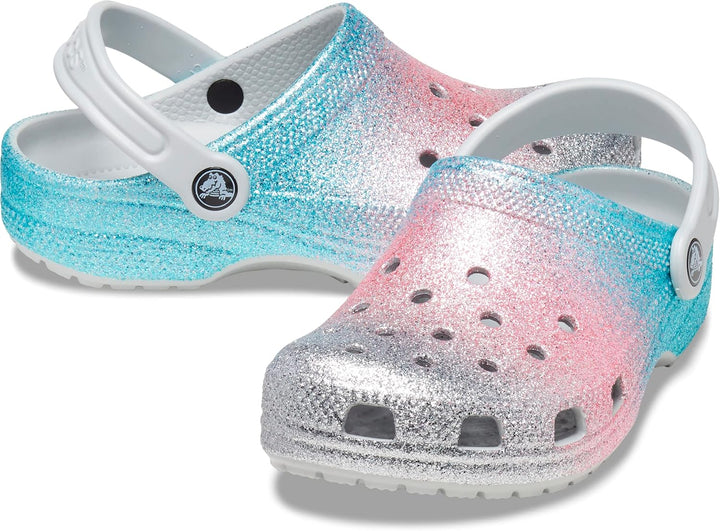 Crocs Unisex Kinder Classic Glitter Clog T Holzschuh 19/20 EU Shimmer Multi, 19/20 EU Shimmer Multi