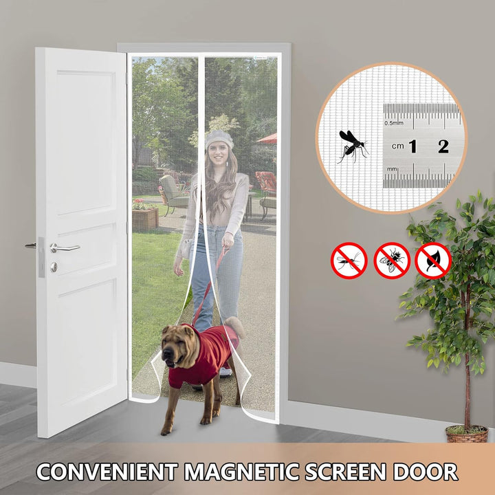 Fliegengitter Tür 80x195 cm, Magnet Fliegengitter Balkontür Ohne Bohren, Geeignet für Balkontüren, F