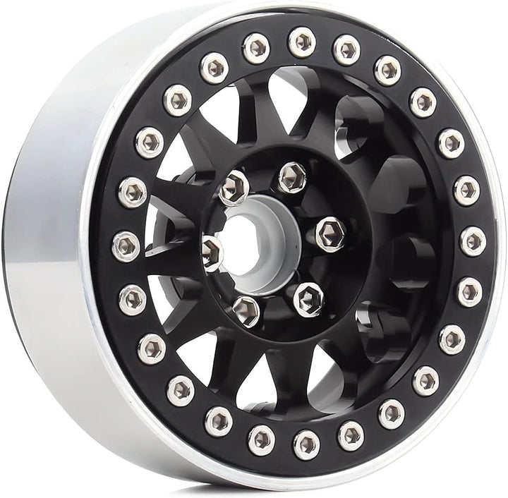 INJORA RC Felgen 4 Stücke 1,9 Beadlock Felgen Metallische Räder Felge Set für 1:10 RC Crawler Axial