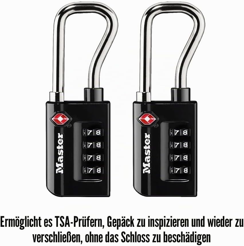 Master Lock 4696T Zahlenkombination, 2 Stück eigenes Zahlenschloss TSA-zugelassenes Gepäckschloss, S