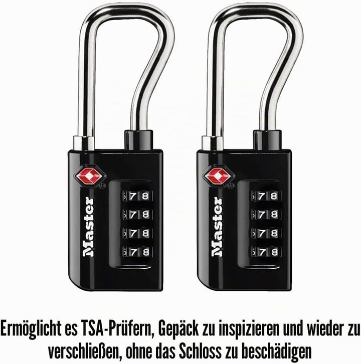 Master Lock 4696T Zahlenkombination, 2 Stück eigenes Zahlenschloss TSA-zugelassenes Gepäckschloss, S