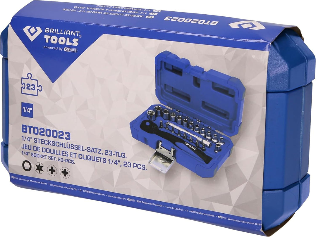 BRILLIANT TOOLS BT020023 1/4" Steckschlüssel-Satz, 23-tlg [Powered by KS TOOLS] 23-tlg., 23-tlg.