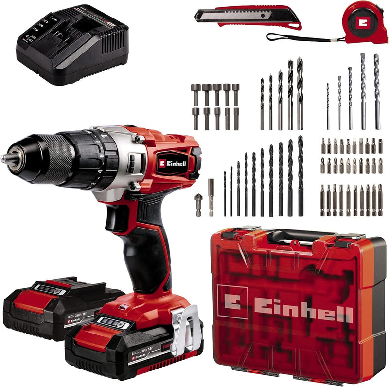 Einhell Akku-Schlagbohrschrauber TE-CD 18/2 Li-i +64 (2x2,0Ah) Power X-Change (Li-Ion, 18 V, 44 Nm,