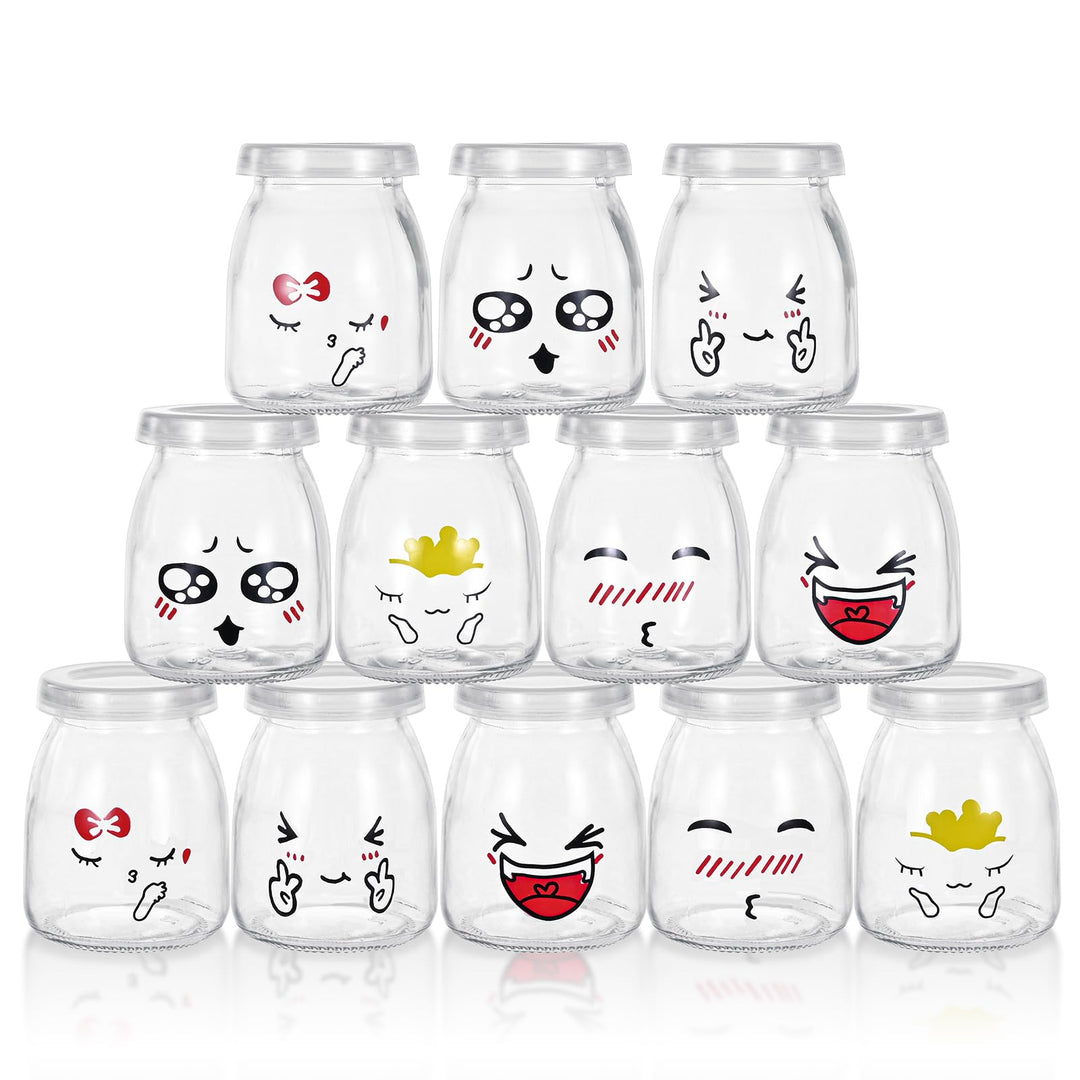 MumdoYAL Joghurtgläser mit deckel - Glasbehälter für Pudding und Joghurt, 12-teilig (150ml*12)