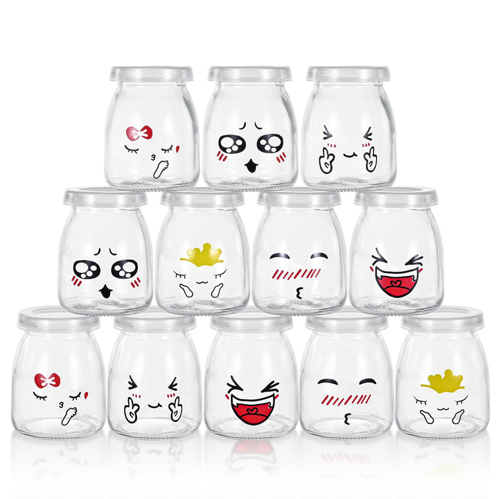 MumdoYAL Joghurtgläser mit deckel - Glasbehälter für Pudding und Joghurt, 12-teilig (150ml*12)