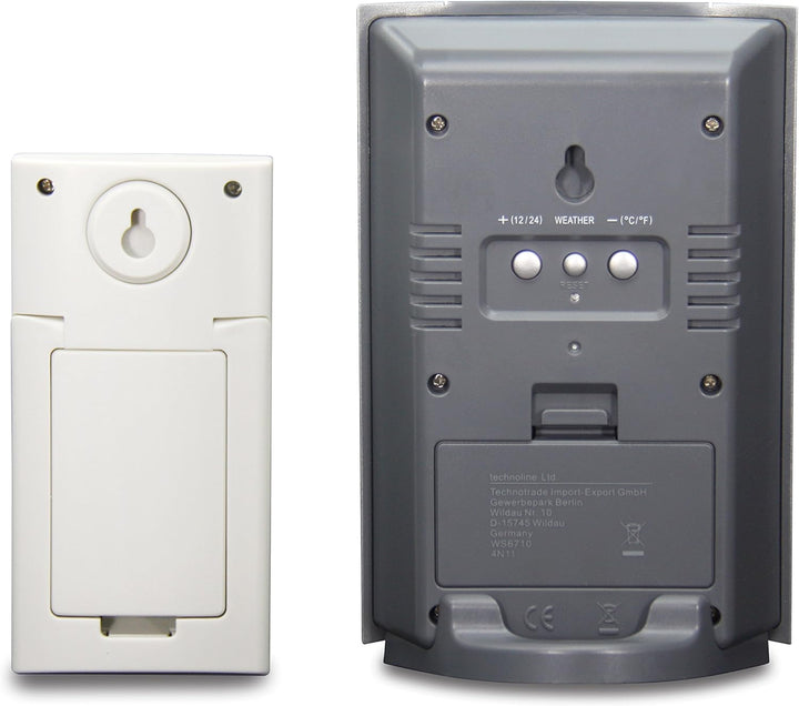 Technoline Wetterstation WS 6710, Grau, 2-teilig bestehend aus Station und Sensor