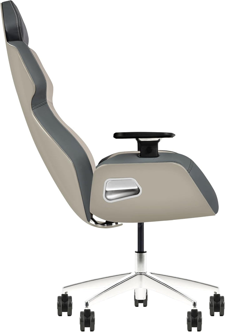Thermaltake Argent E700 | Premium Gaming Chair | Glacier White & Slate Gray Crayon | Echtleder, Glac