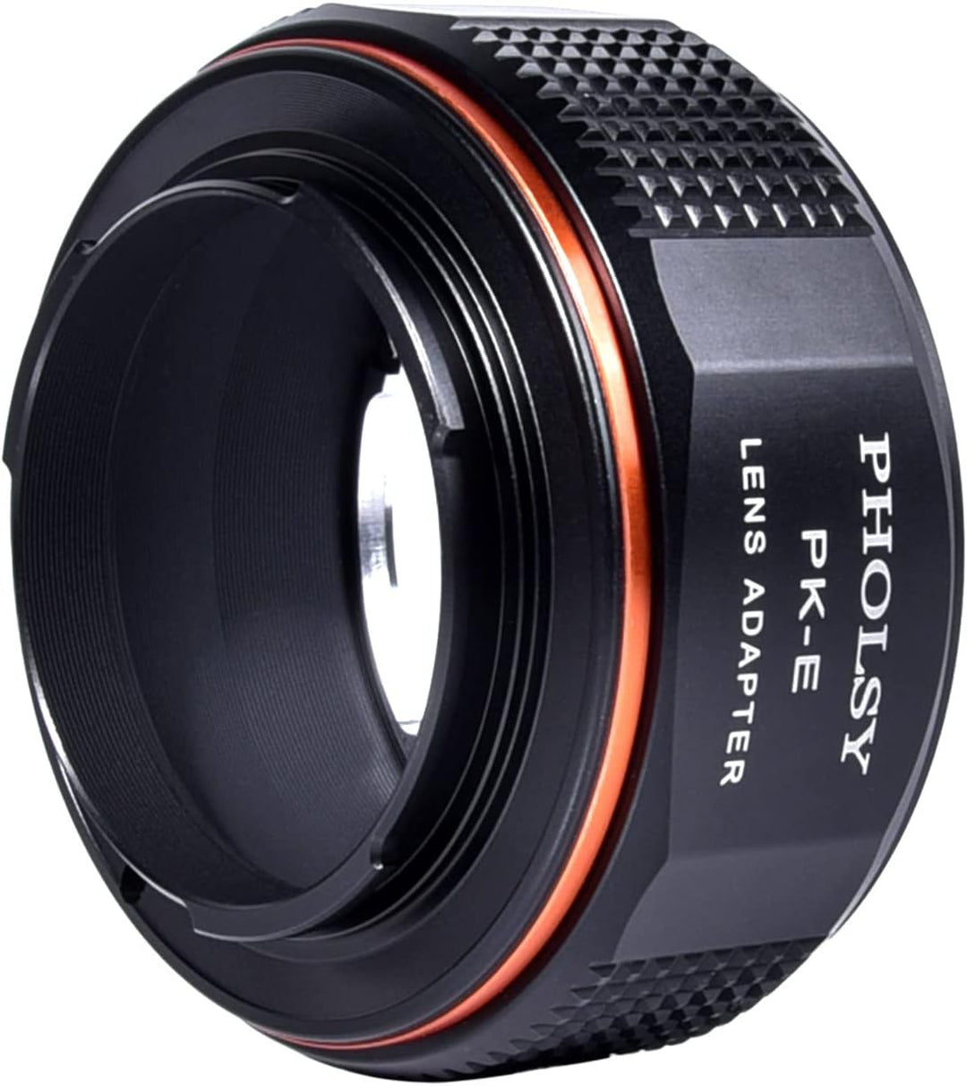 PHOLSY PK auf Sony E Objektivadapter Kompatibel mit Pentax K PK Objektiv auf Sony E Kameragehäuse Al