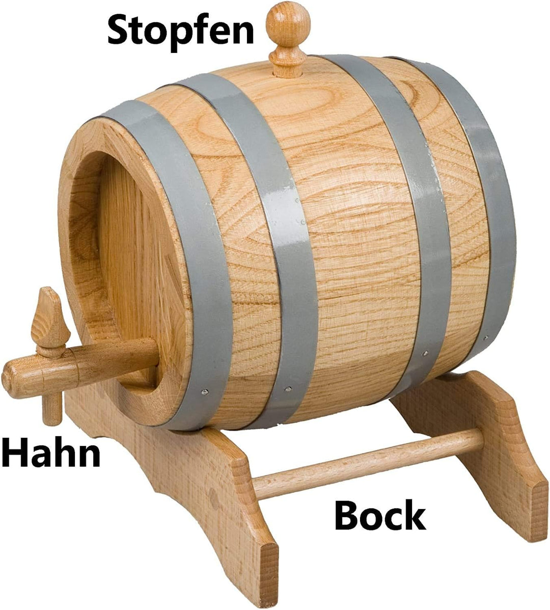 10x HOFMEISTER® 1 Liter Eichen-Fass, für Wein, Whisky & Schnaps, traditionelle EU Handarbeit, inkl.