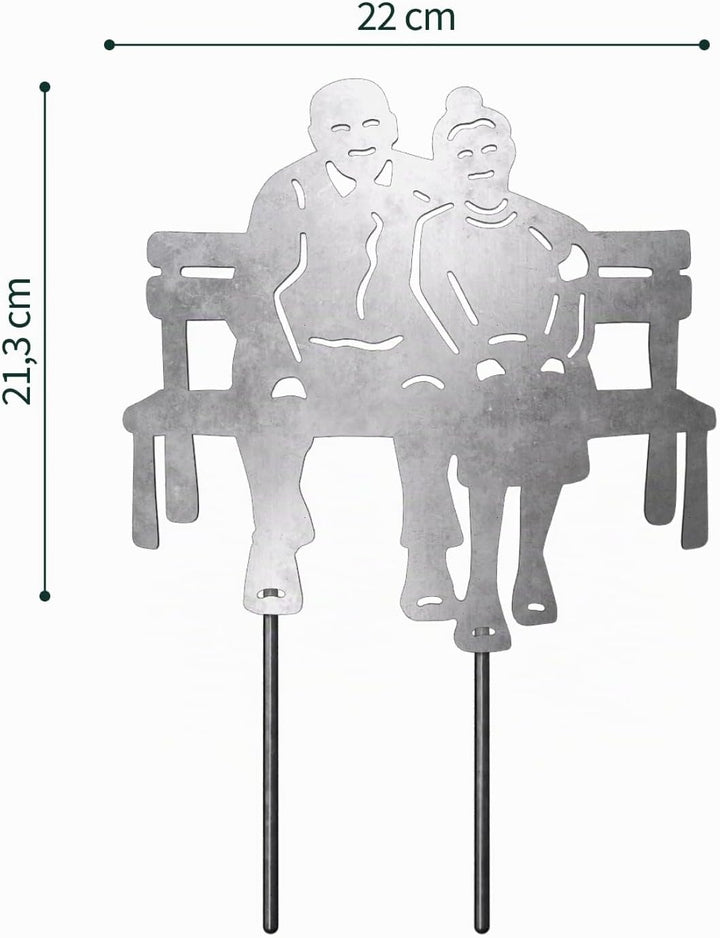 VERDOBA Altes Pärchen Gartendeko Rost - Oma und Opa Figuren Garten Deko - Gartenstecker Rost - Oma u