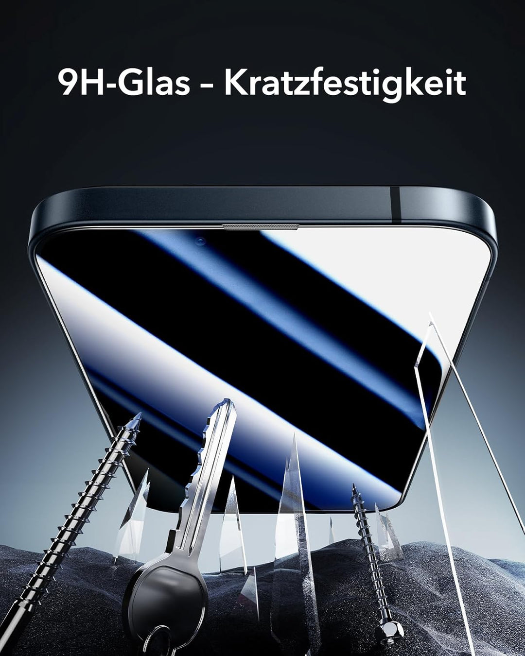 ESR für iPhone 14/13/13 Pro für Panzerglas, 9H+ Display Sichtschutzfolie aus gehärtetem Glas 3 Stück