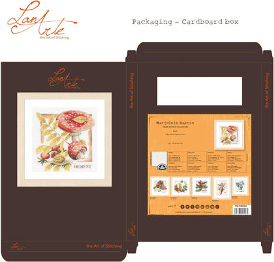 Lanarte Zählmusterpackung Herbst Zählstoff Kreuzstichpackung, Baumwolle, Mehrfarbig, 25 x 25 x 0.3 c