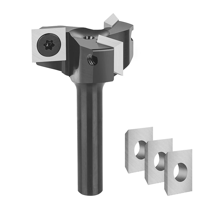 SpeTool Planfräser 8mm Schaft 35mm Durchmesser Präziser Flächenfräser mit 3 austauschbaren Hartmetal