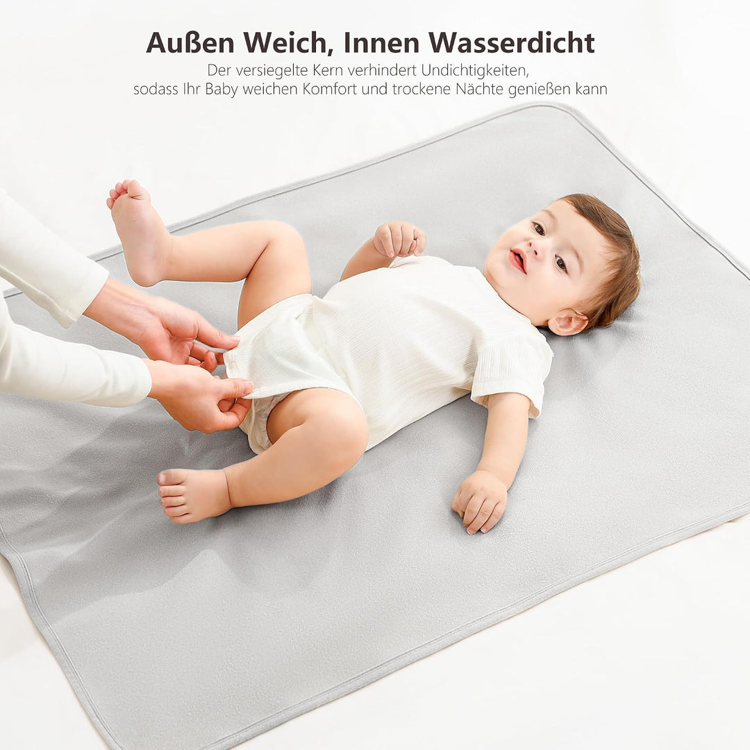 Susurration 2er Pack Bettunterlage Wasserdicht Kinder 75x90 cm Waschbar Unterlage Bett Weich Nässesc