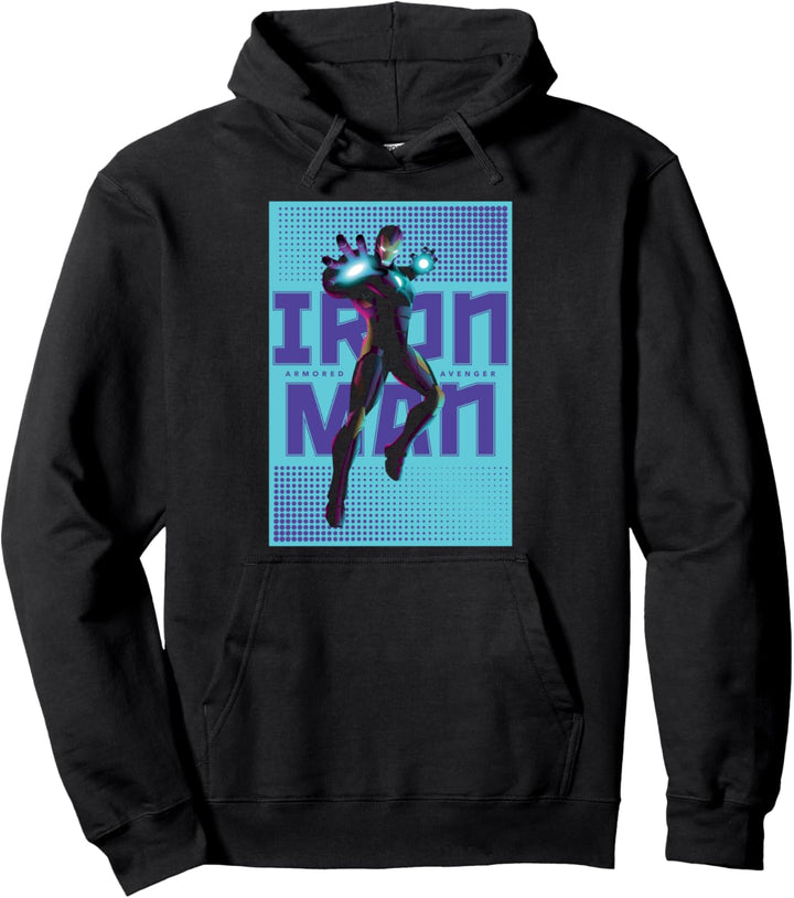 Marvel Iron Man Halftone Pop Art Poster Pullover Hoodie