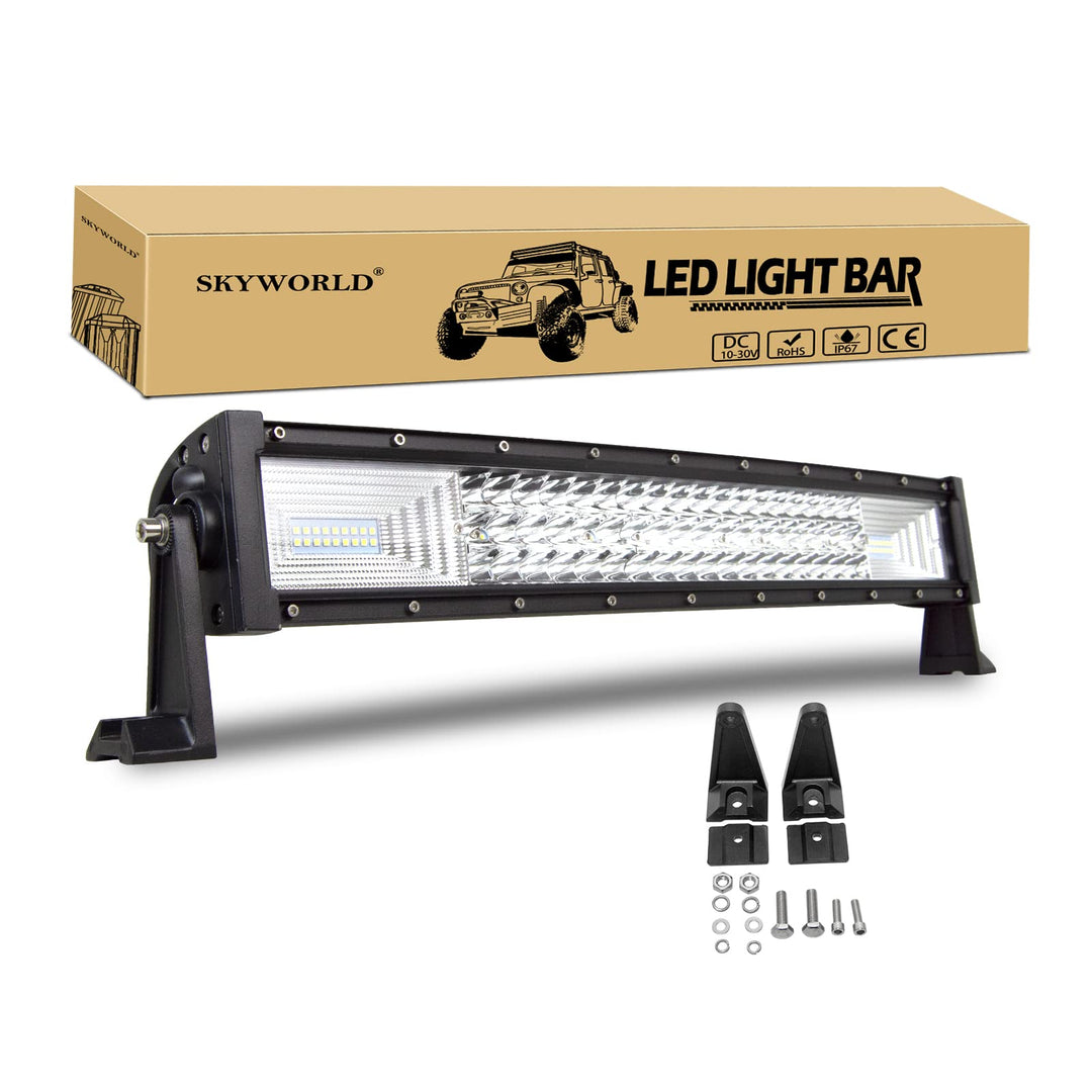 SKYWORLD Gebogen LED Arbeitsscheinwerfer Bar, 22 Zoll 55.8cm 270W Scheinwerfer Flutlicht Combo Offro