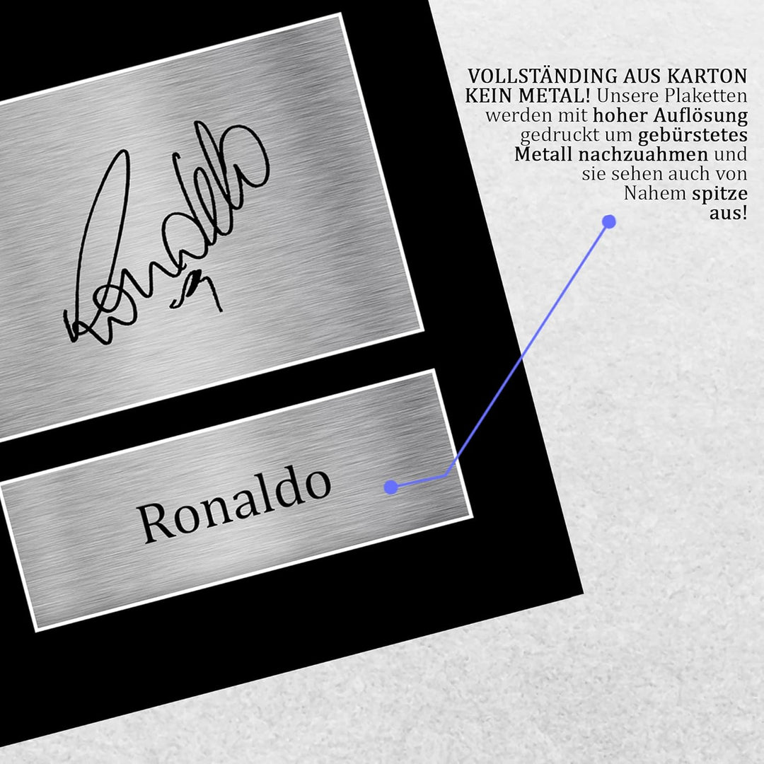 HWC Trading A4 Ronaldo Inter Milan Gifts gedrucktes signiertes Autogramm Bild für Fussballfans und F