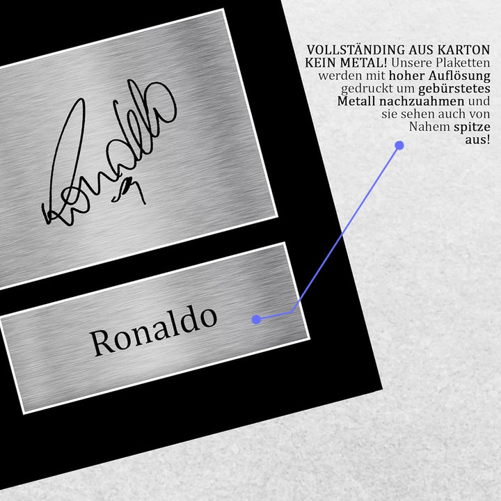 HWC Trading A4 Ronaldo Inter Milan Gifts gedrucktes signiertes Autogramm Bild für Fussballfans und F