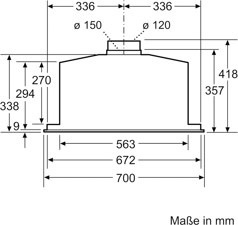 Siemens LB78574 iQ500 Unterbauhaube / 70 cm / Abluft- und Umluftbetrieb / Edelstahl