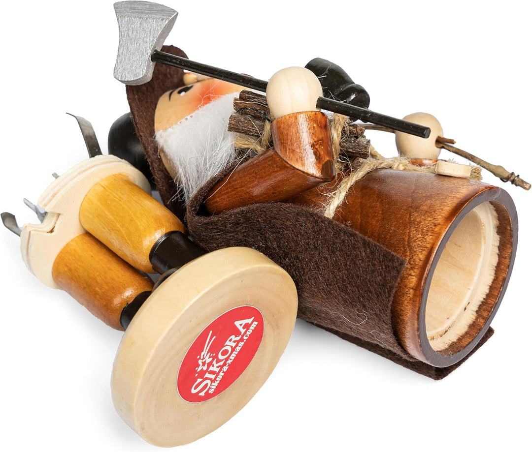 SIKORA Räuchermännchen aus Holz Weihnachtsfigur Deko Räucherfigur - RM-N-19, Farbe/Modell:Holzfäller