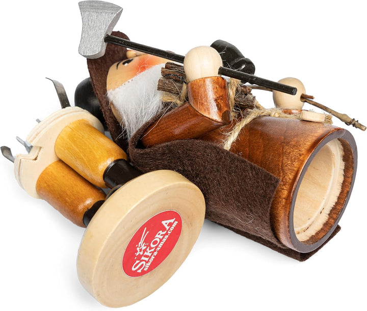 SIKORA Räuchermännchen aus Holz Weihnachtsfigur Deko Räucherfigur - RM-N-19, Farbe/Modell:Holzfäller