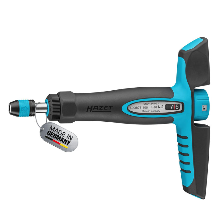 HAZET Drehmomentschraubendreher 6005CT-100, 1/4" mit Quergriff, 4-10 Nm, 6% Genauigkeit, 198 mm Läng