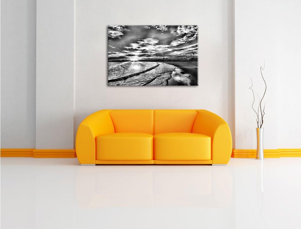 Pixxprint Los Angeles Beach als Leinwandbild/Grösse: 100x70 cm/Wandbild/Kunstdruck/fertig bespannt,