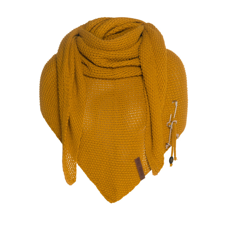 KNIT FACTORY - Dreiecksschal Coco - Damen Strickschal mit Wolle - Umschlagtuch für den Herbst und Wi