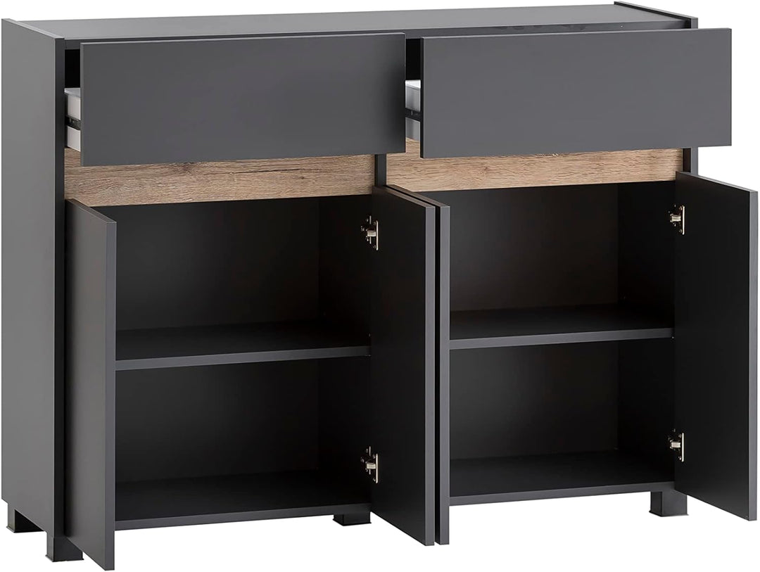 Schildmeyer Cosmo Kommode, Holzwerkstoff, anthrazit, 112,2 x 33 x 84,8 cm, Anthrazit