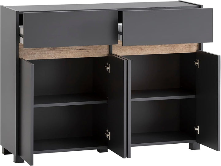 Schildmeyer Cosmo Kommode, Holzwerkstoff, anthrazit, 112,2 x 33 x 84,8 cm, Anthrazit
