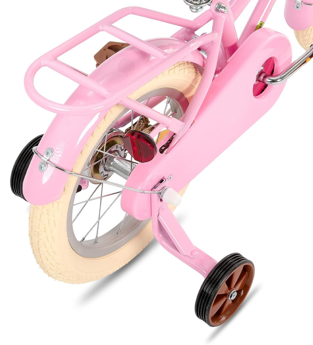 STITCH MANCHI 12/14/16/18 Zoll Kinderfahrrad mit Korb & Stabilisatoren für 2-9 Jahre alte Mädchen &