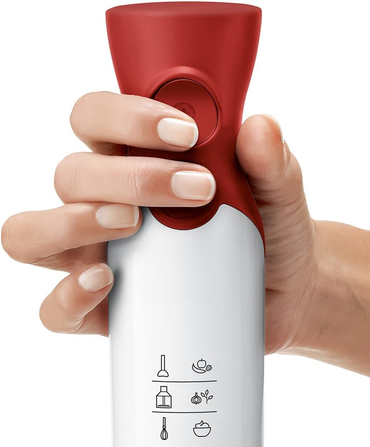Bosch Hausgeräte MSM64010 ergonomischer Stabmixer mit Kunststoff-Mixfuss mit QuattroBlade, 450 Watt