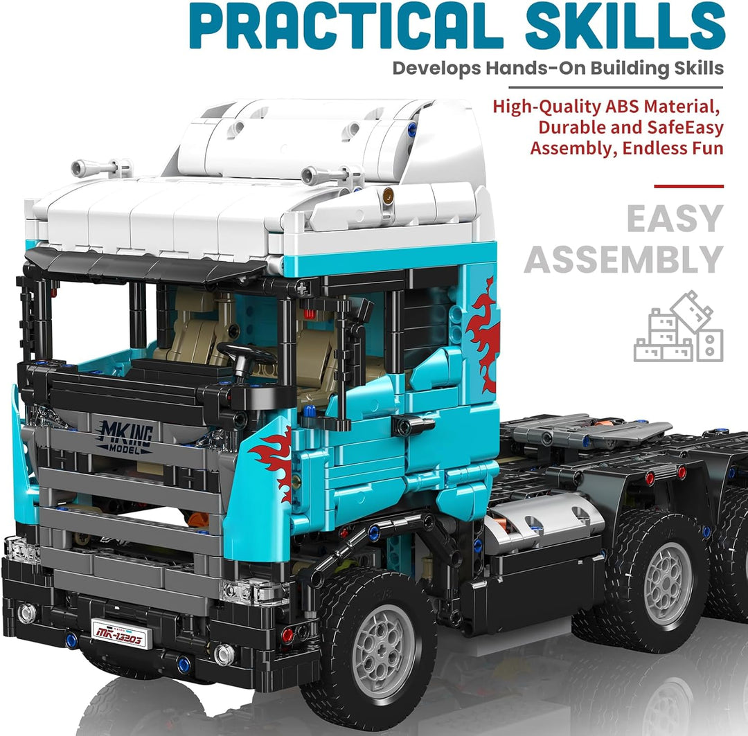 Mould King RC Traktor LKW Bausatz, Sattelschlepper Modell für Jungen ab 14 Jahren, 13203 realistisch